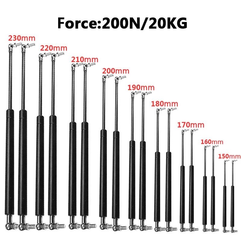 Furniture Hardware In China - 2 Buah 150-230Mm 200N/20KG Penopang Pengangkat